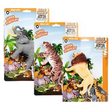 Stretch Wild Animals Assorted, 15-16cm